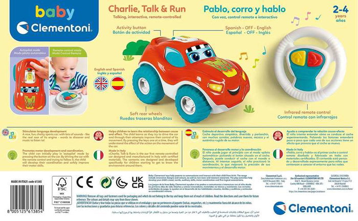 Clementoni Moto Mundial Marcial, Centro de Actividades Infantil Colorido, Sonidos, Edad 10 Meses, 30x21x13cm