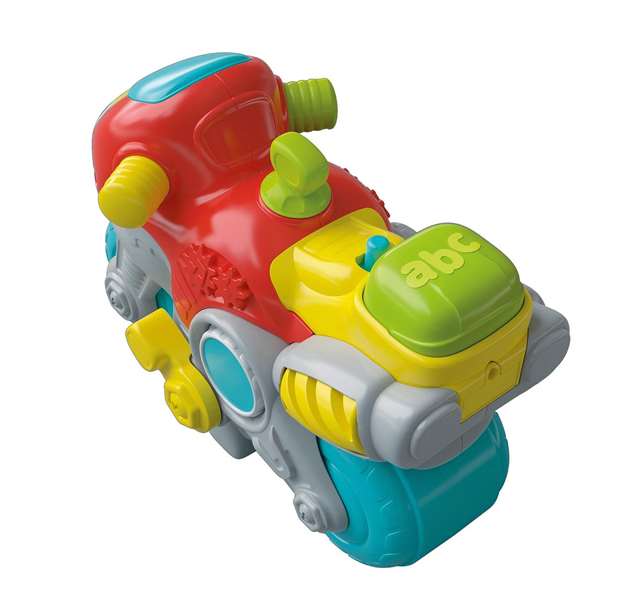 Clementoni Moto Mundial Marcial, Centro de Actividades Infantil Colorido, Sonidos, Edad 10 Meses, 30x21x13cm