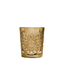 Libbey Vaso Hobstar Ocre 35 cl (0.35L) - Vaso de Vidrio con Borde Grueso - 10.4 cm de Alto x 8.9 cm de Diámetro (Set de 12)