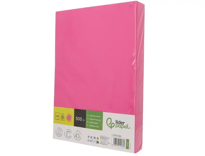 Liderpapel Papel Color Rosa Intenso DIN A3 80 g (500 Hojas)