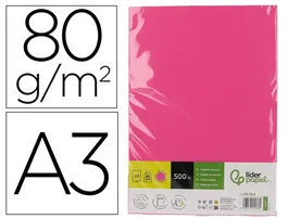 Liderpapel Papel Color Rosa Intenso DIN A3 80 g (500 Hojas)