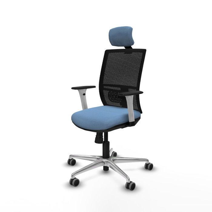 PIQUERAS Y CRESPO Silla de oficina Yunquera con mecanismo Sincro, Azul cielo y Negro