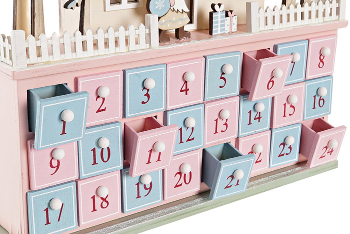 DKD Home Decor Calendario de Adviento de Madera con Diseño de Casa y LED, Surtido de 2 Unidades DKD Home Decor Calendario de Adviento de Madera con Diseño de Casa y LED, Surtido de 2 Unidades