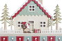 DKD Home Decor Calendario Adviento Navidad Fantasia Rojo Verde Madera Led 8 x 33 x 32 cm (2 Unidades)