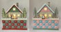 DKD Home Decor Calendario de Adviento de Madera con Diseño de Casa y LED, Surtido de 2 Unidades