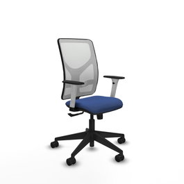 PIQUERAS Y CRESPO Silla de oficina Motilla con mecanismo Sincro, Azul marino y Blanco