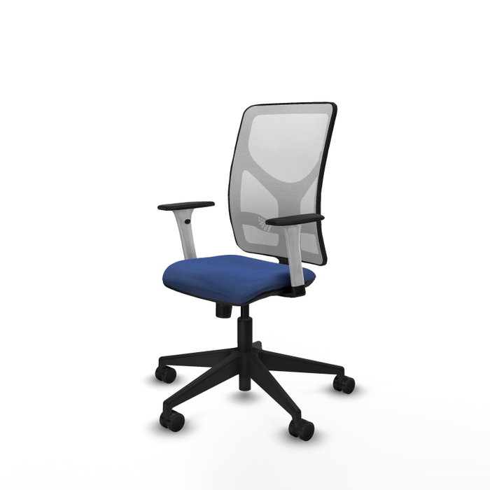 PIQUERAS Y CRESPO Silla de oficina Motilla con mecanismo Sincro, Azul marino y Blanco