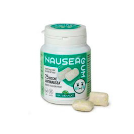 NATURANDO Nauseagum 25 Chicles para Aliviar Náuseas por Viajes, Embarazo o Migrañas - Sabor Maracuyá