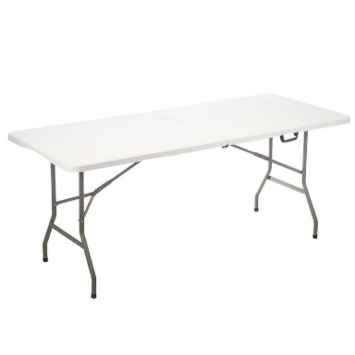 Ibergarden Mesa Plegable de Resina 180cm Blanco y Gris Ibergarden Mesa Plegable de Resina 180cm Blanco y Gris