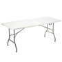 Ibergarden Mesa Plegable de Resina 180cm Blanco y Gris