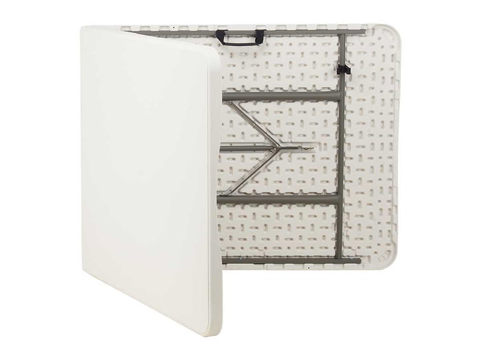 Ibergarden Mesa Plegable Resina 180 cm Blanco Gris 90x70x6.5 cm Plástico Metal