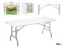 Ibergarden Mesa Plegable de Resina 180cm Blanco y Gris