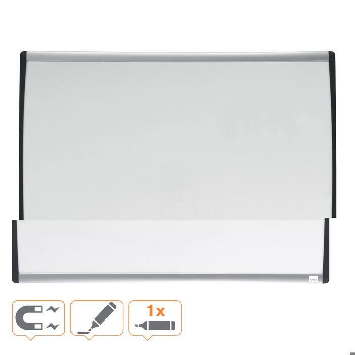 Nobo Pizarra blanca magnética con marco arqueado 585x430 mm Nobo Pizarra blanca magnética con marco arqueado 585x430 mm