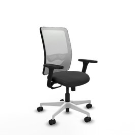 PIQUERAS Y CRESPO Silla de oficina Zulema con mecanismo Sincro, Gris oscuro y Blanco