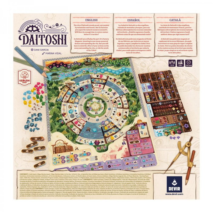 Devir Juego de Mesa Daitoshi Steampunk Estratégico 1-4 Jugadores 120 Minutos
