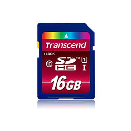 Transcend TS16GSDHC10U1 Tarjeta de Memoria SDHC 16 GB, Clase 10, UHS-I (U1), Velocidad Lectura 90 MB/s