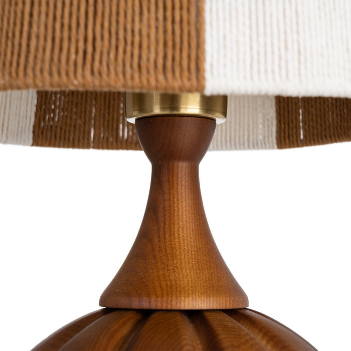 Lámpara Mesa Marrón Tejido-Madera 24 X 24 X 47,50 cm