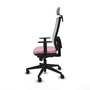 PIQUERAS Y CRESPO Silla de oficina Horna Rosa y Blanca con Mecanismo Sincro