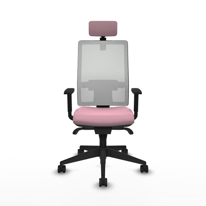 PIQUERAS Y CRESPO Silla de oficina Horna Rosa y Blanca con Mecanismo Sincro