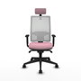 PIQUERAS Y CRESPO Silla de oficina Horna Rosa y Blanca con Mecanismo Sincro