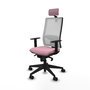 PIQUERAS Y CRESPO Silla de oficina Horna Rosa y Blanca con Mecanismo Sincro
