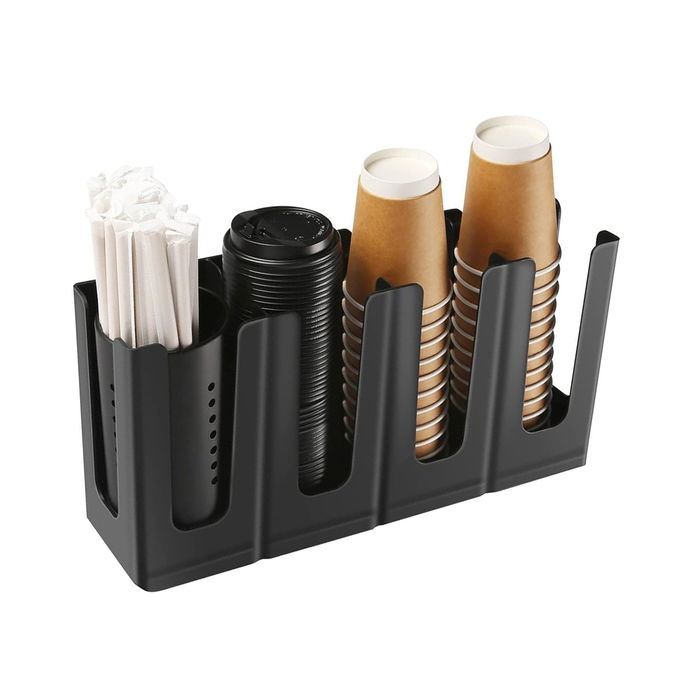 My Bar Organizador Vasos-Tapas 4 Secciones 44 cm Largo x 11.5 cm Ancho x 22.5 cm Alto (8 Unidades)