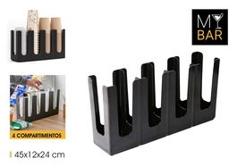 My Bar Organizador Vasos-Tapas 4 Secciones 44 cm Largo x 11.5 cm Ancho x 22.5 cm Alto (8 Unidades)