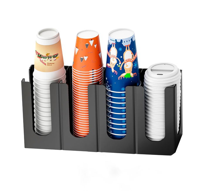 My Bar Organizador Vasos-Tapas 4 Secciones 44 cm Largo x 11.5 cm Ancho x 22.5 cm Alto (8 Unidades)