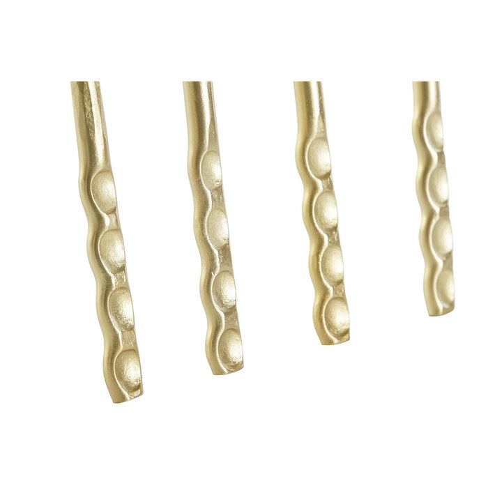 DKD Home Decor Set de Cubertería de 16 Piezas en Acero Inoxidable con Relieve Dorado