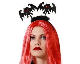 Diadema De Murciélagos Negros Con Ojos Rojos Para Halloween
