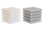 DKD Home Decor Vela Bolas Gris Blanco 9 x 9 x 9 cm (6 Unidades) Cera Parafina 65h