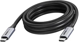 Vision TC 5MUSBC/BL Cable USB-C a USB-C 5 m USB 3.2 Gen 2 (20 Gbps, 100 W), Carga Rápida, 4K@60Hz, Negro/Gris