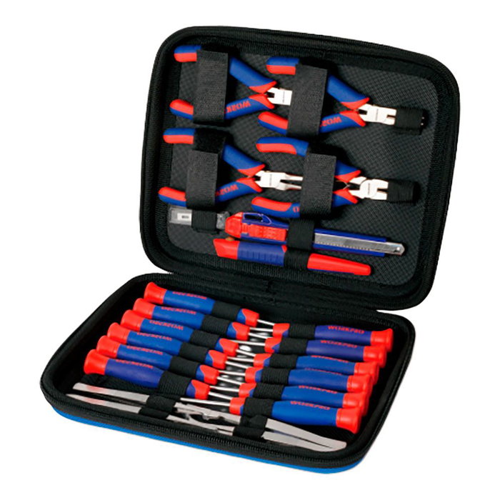 Workpro Juego de Herramientas de Precisión 27 Piezas con Mini Alicates, Cutters, Pinzas y 12 Destornilladores