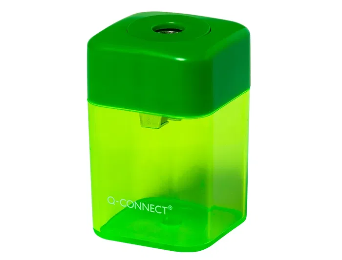 Sacapuntas Q-Connect Metalico 1 Uso Con Deposito 18 unidades