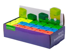 Sacapuntas Q-Connect Metalico 1 Uso Con Deposito 18 unidades
