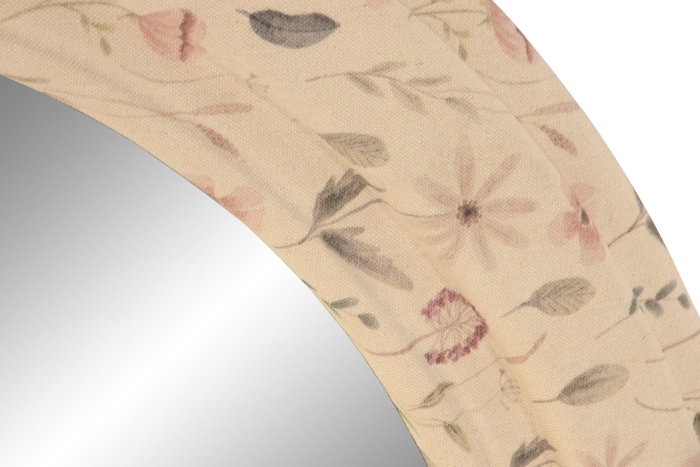 DKD Home Decor Espejo de Lino MDF con Flores Tapizado Beige