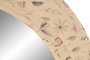 DKD Home Decor Espejo de Lino MDF con Flores Tapizado Beige