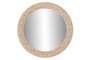 DKD Home Decor Espejo de Lino MDF con Flores Tapizado Beige