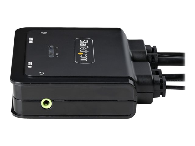StarTech.com C2-D46-UC2-CBL-KVM Interruptor KVM USB-C para 2 Portátiles, DisplayPort 4K 60Hz, Negro
