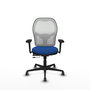 PIQUERAS Y CRESPO Silla de oficina Jorquera con mecanismo Sincro/Traslack, Azul y Blanco