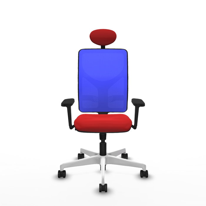 PIQUERAS Y CRESPO Silla de oficina Motilla con mecanismo Sincro, Rojo y Azul