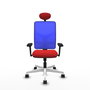 PIQUERAS Y CRESPO Silla de oficina Motilla con mecanismo Sincro, Rojo y Azul