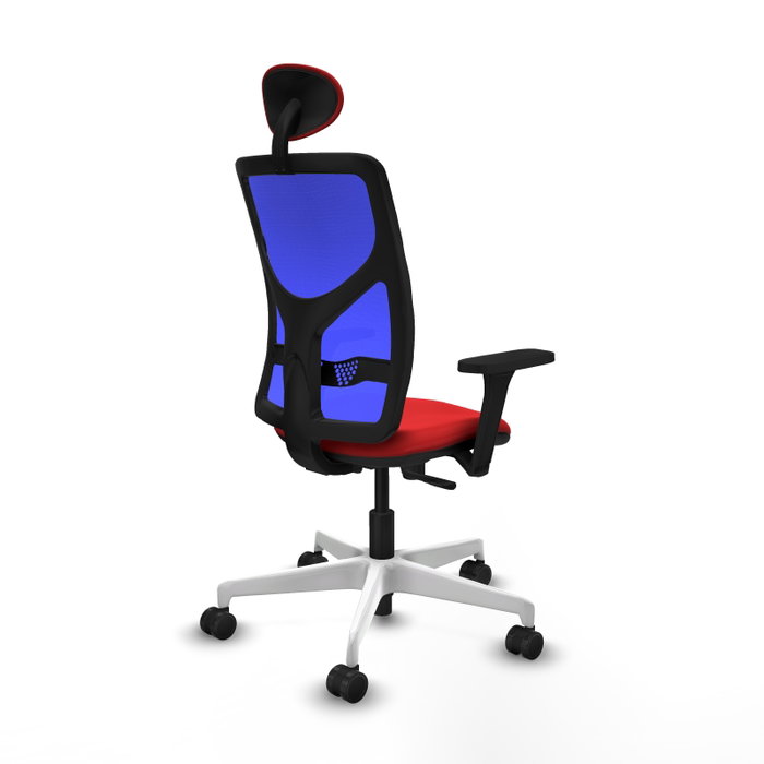 PIQUERAS Y CRESPO Silla de oficina Motilla con mecanismo Sincro, Rojo y Azul