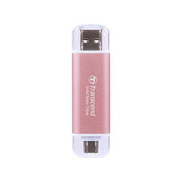 Transcend ESD310P 512 GB SSD externo con conectores USB Tipo A y Tipo C, Rosa