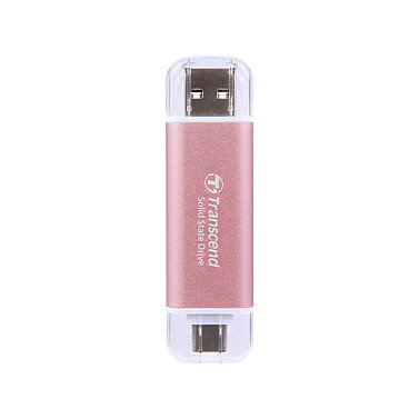 Transcend ESD310P 512 GB SSD externo con conectores USB Tipo A y Tipo C, Rosa Transcend ESD310P 512 GB SSD externo con conectores USB Tipo A y Tipo C, Rosa