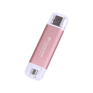 Transcend ESD310P 512 GB SSD externo con conectores USB Tipo A y Tipo C, Rosa Transcend ESD310P 512 GB SSD externo con conectores USB Tipo A y Tipo C, Rosa