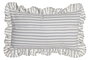 DKD Home Decor Cojín de Algodón Reciclado Gris con Volante de Rayas (Pack de 2)