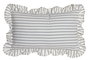 DKD Home Decor Cojín de Algodón Reciclado Gris con Volante de Rayas (Pack de 2)