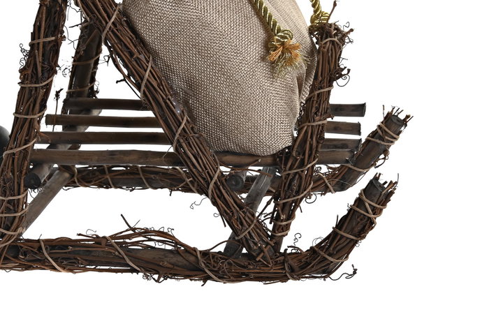 DKD Home Decor Figura de Papá Noel en Trineo Champán y Gris