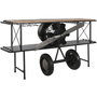 DKD Home Decor Consola Avion Metal y Madera Negro y Natural